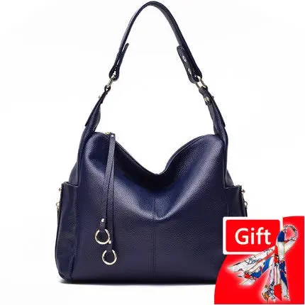 Luxury Designer Women Large Genuine Leather Handbag w Crossbody Strap