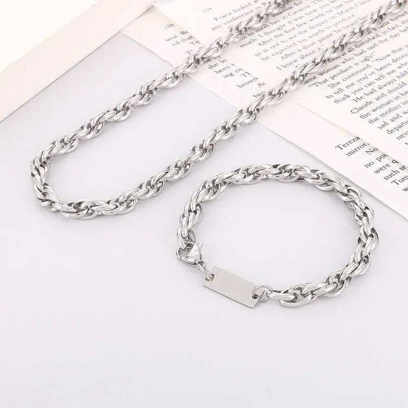Luxury Minimalist Twisted Chain Couple Necklaces for Men and Women - Planderful Everyday Genie Collection