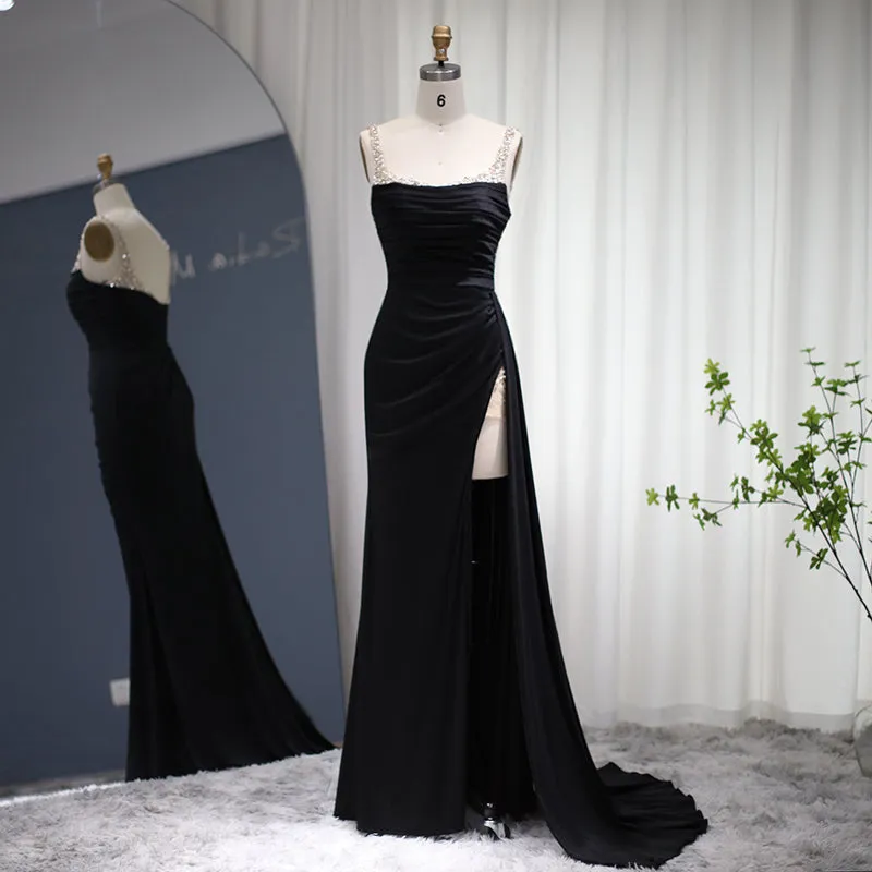 Luxury Purple High Slit Long Cocktail Party Dress RM128