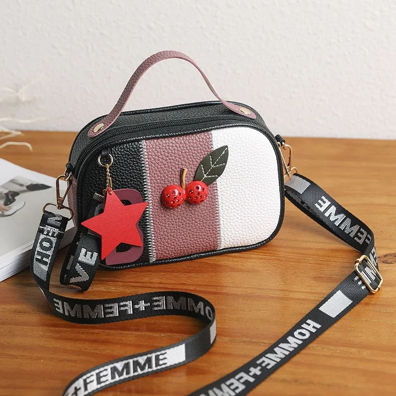 Luxury Strap Small Female Bags Shoulder Messenger Bag Womens Famous Brand Handbag Girls Cherry Design Bags 2021 Crossbody