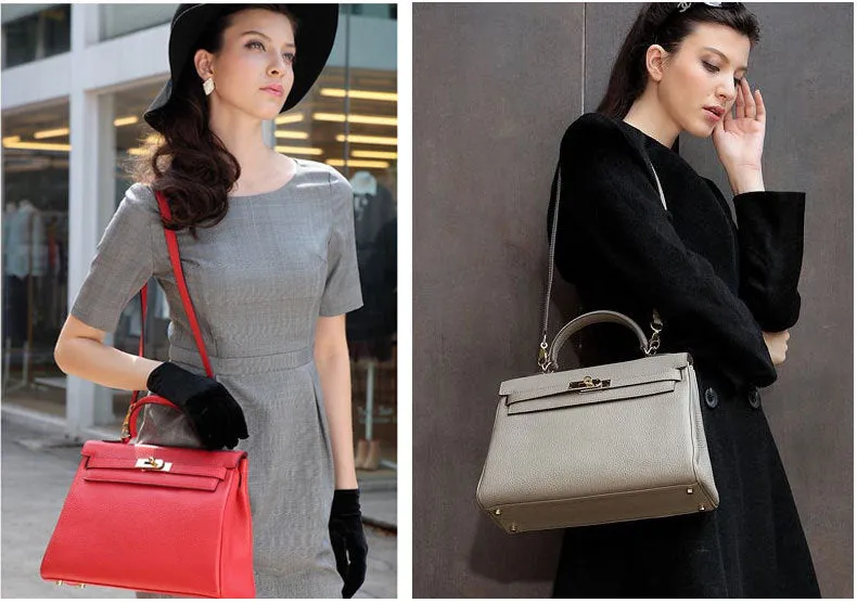 Luxury Super Chic High Fashion Kelly Bag Style Amaging Colors!  Genuine Leather Women Handbags Designer High Quality Ladies Messenger Handbag Fashion  Tote Shoulder Bags