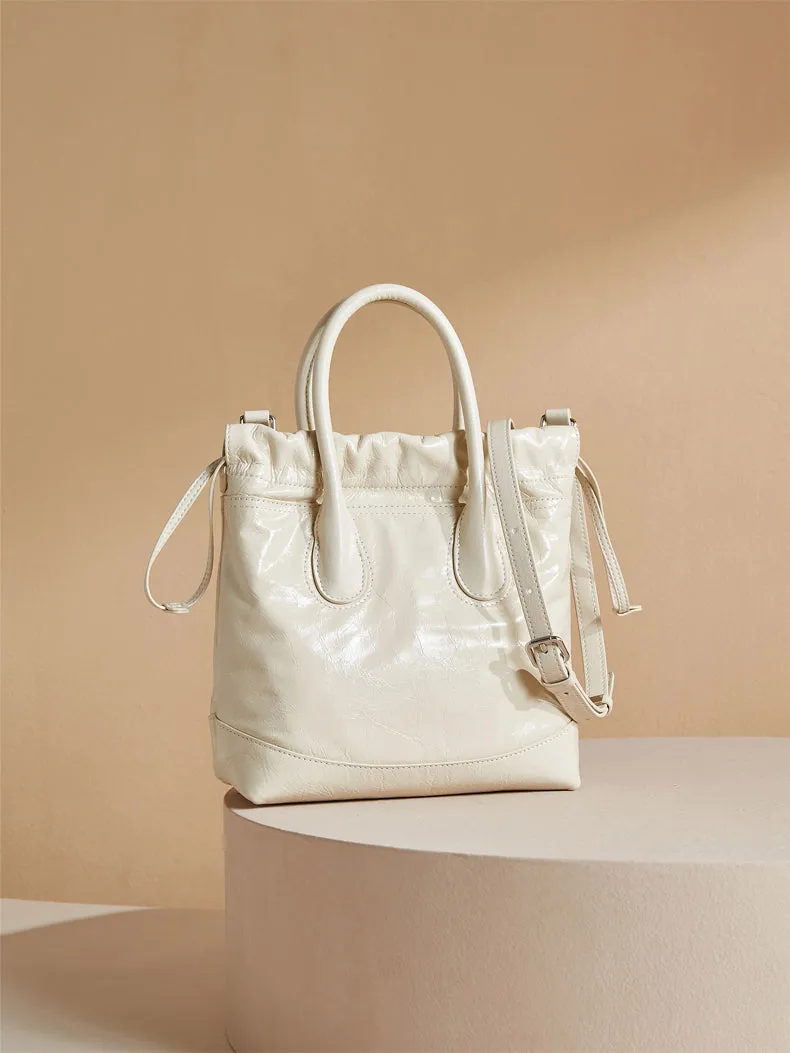 Margaret Genuine Leather Hobo Small Tote Handbag