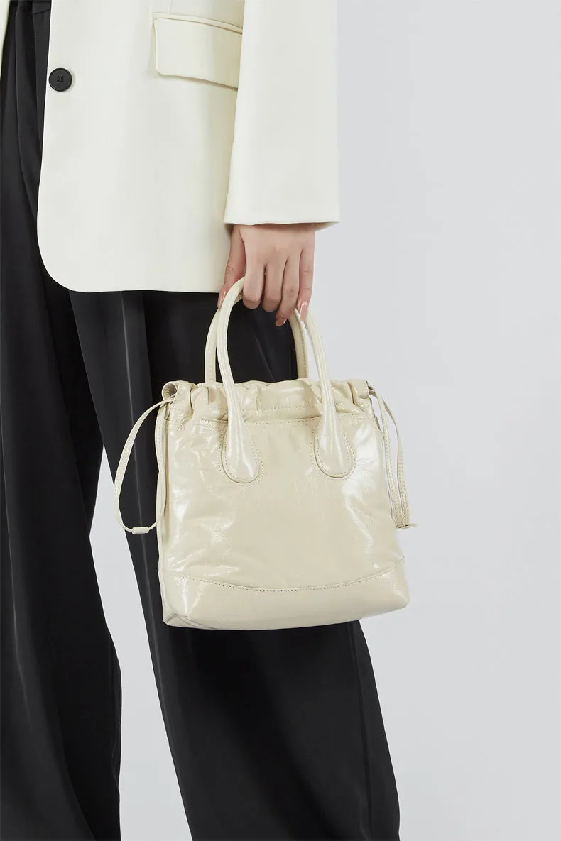 Margaret Genuine Leather Hobo Small Tote Handbag