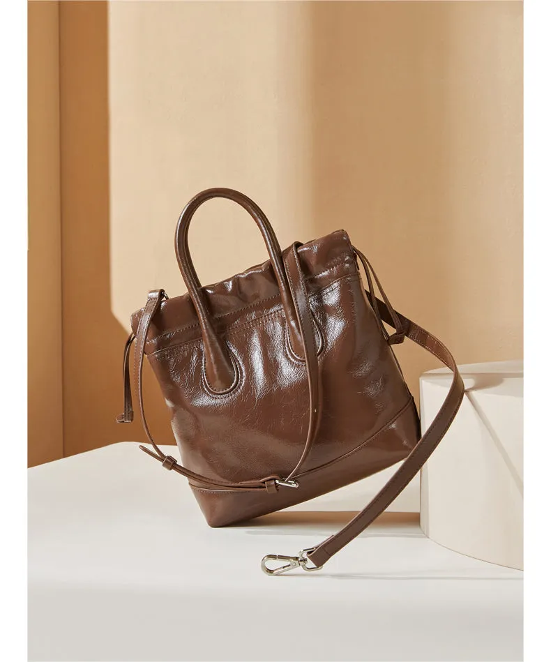 Margaret Genuine Leather Hobo Small Tote Handbag