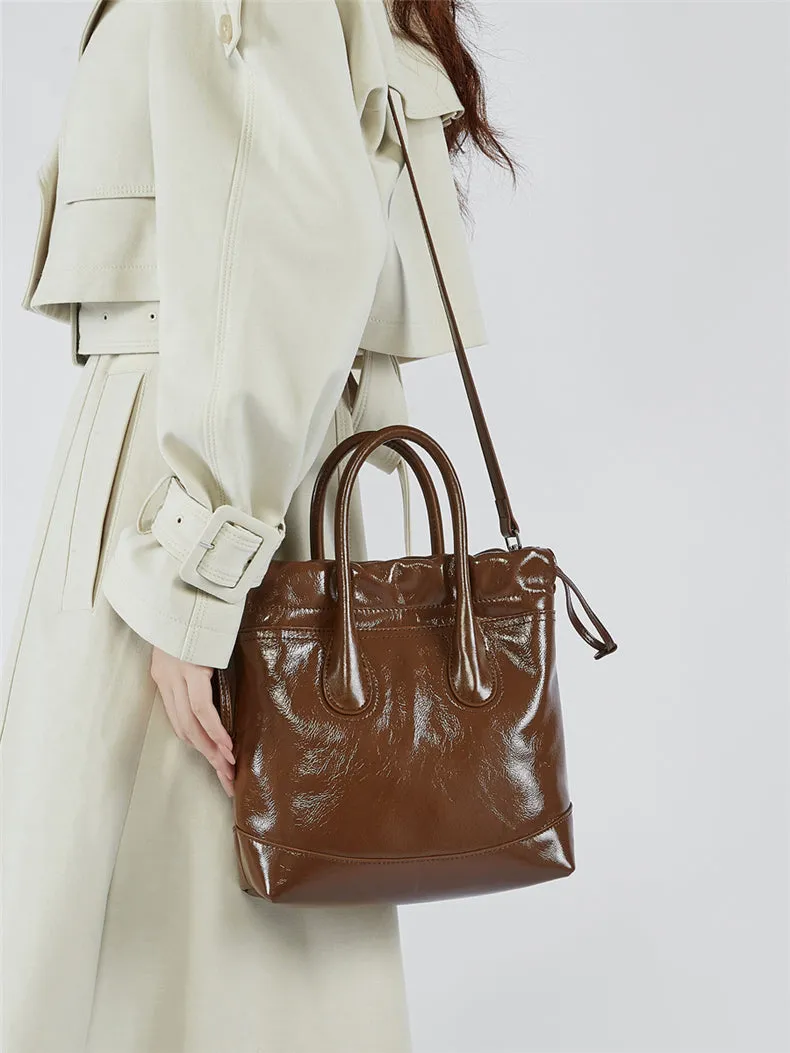 Margaret Genuine Leather Hobo Small Tote Handbag