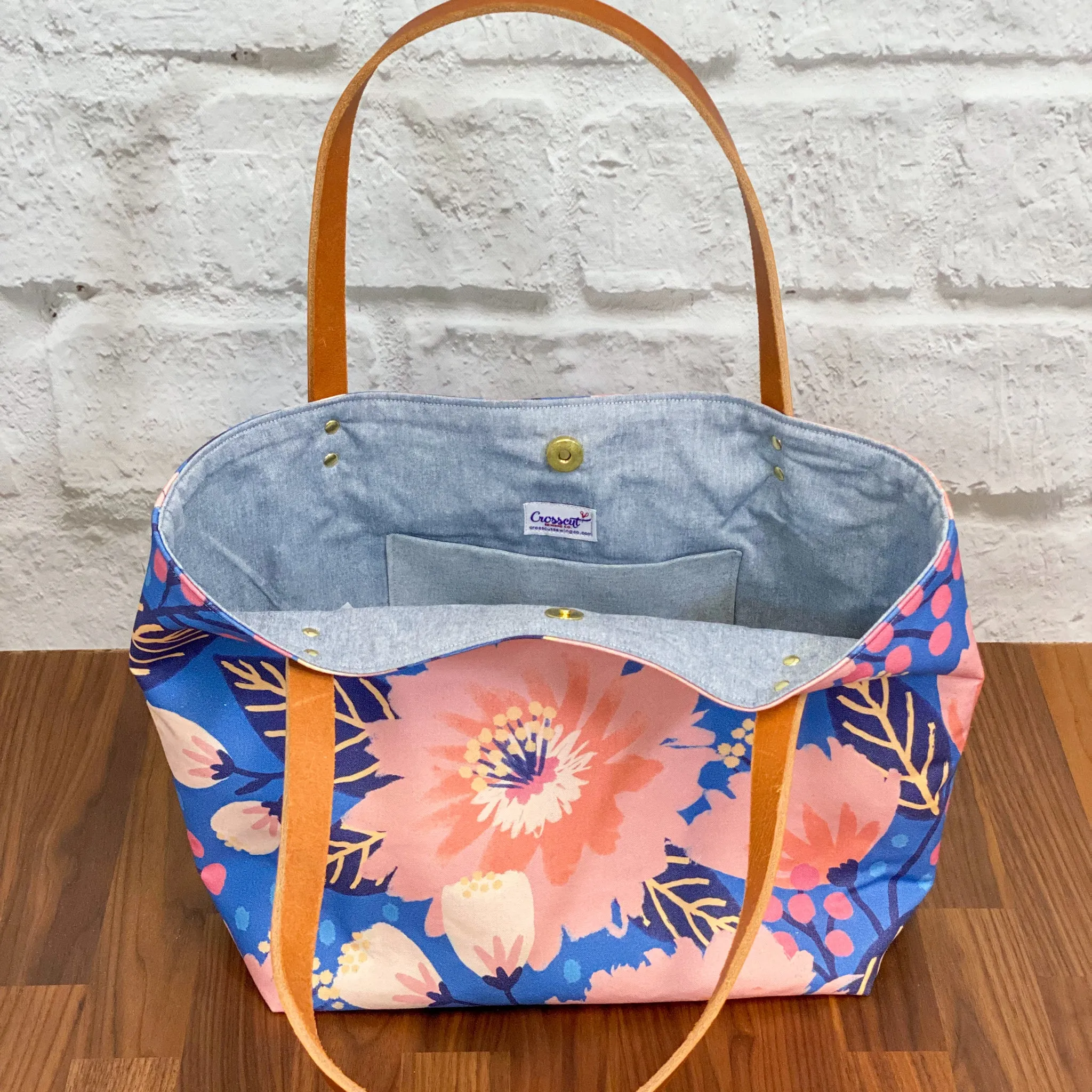 Market Tote Bag Complete Kit - Dahlia Blue Organic Canvas