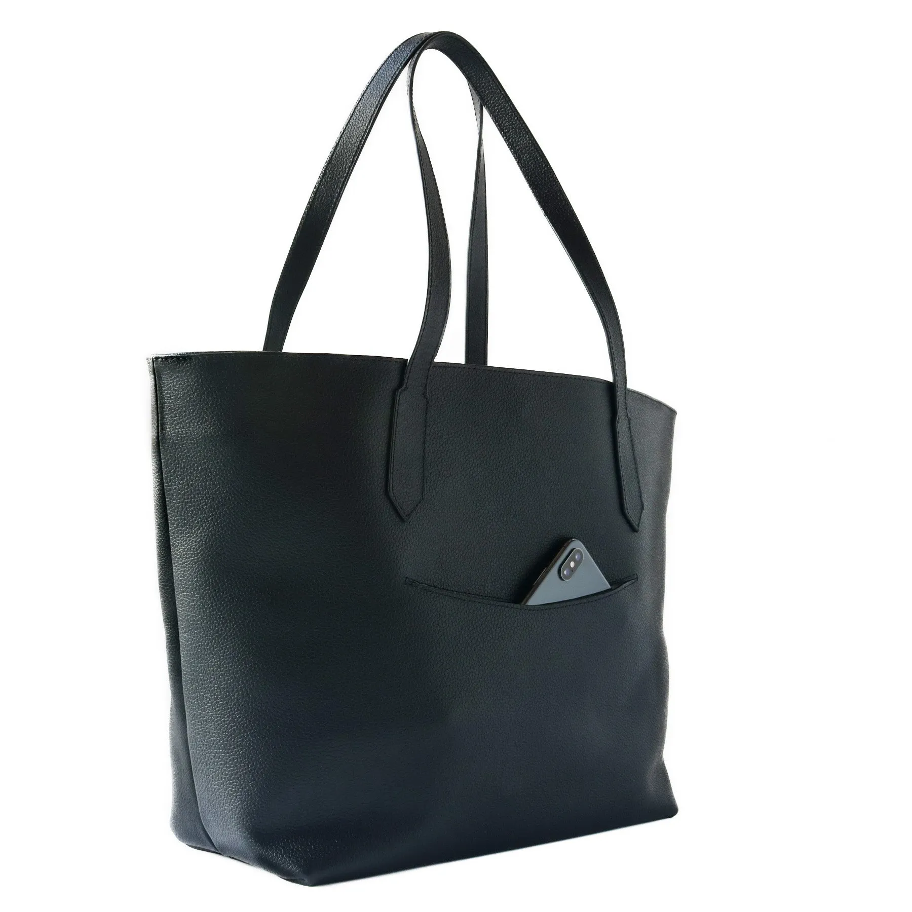 Martina Leather Tote - Black