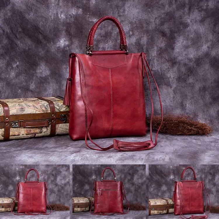 Medium Women's Leather Tote Bags With Crossbody Strap Handbags for Women