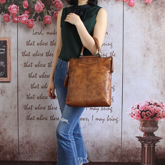 Medium Women's Leather Tote Bags With Crossbody Strap Handbags for Women