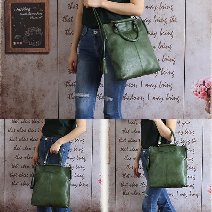 Medium Women's Leather Tote Bags With Crossbody Strap Handbags for Women