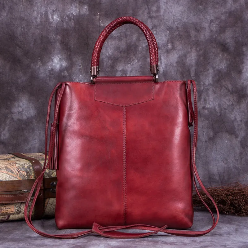 Medium Women's Leather Tote Bags With Crossbody Strap Handbags for Women