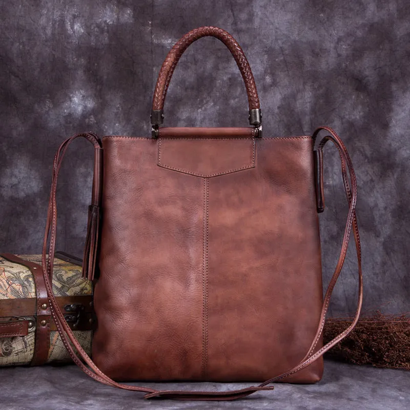 Medium Women's Leather Tote Bags With Crossbody Strap Handbags for Women