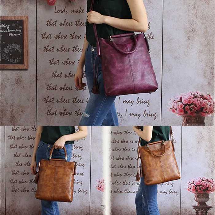 Medium Women's Leather Tote Bags With Crossbody Strap Handbags for Women