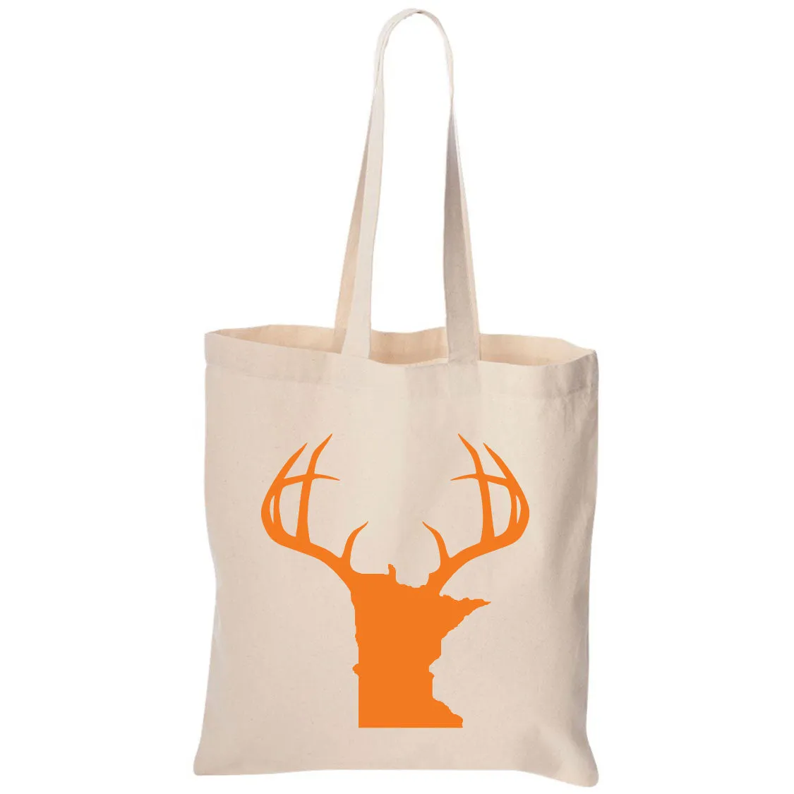 Minnesota Blaze Orange Antlers Canvas Tote Bag