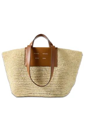 Morris Large Leather-Trimmed Raffia Tote