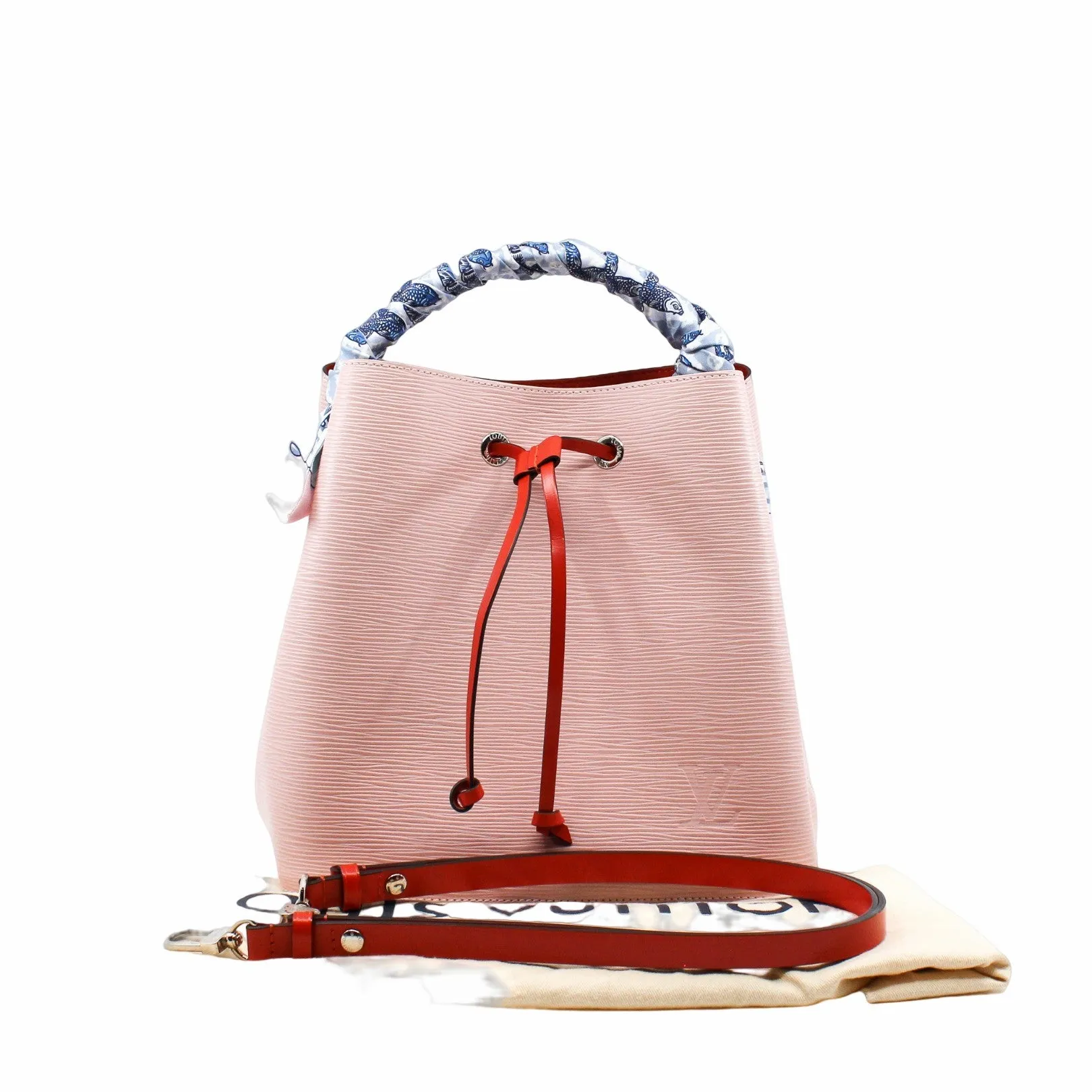 neo noe MM epi pink with twilly