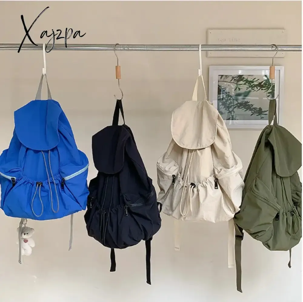 New Backpack Fashion Casual Nylon Cloth Shoulder Bags For Women Light Large Capacity School Bag Designer Luxury Solid Color