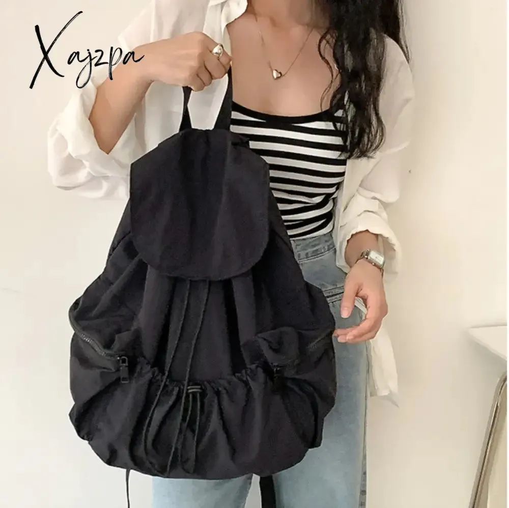 New Backpack Fashion Casual Nylon Cloth Shoulder Bags For Women Light Large Capacity School Bag Designer Luxury Solid Color
