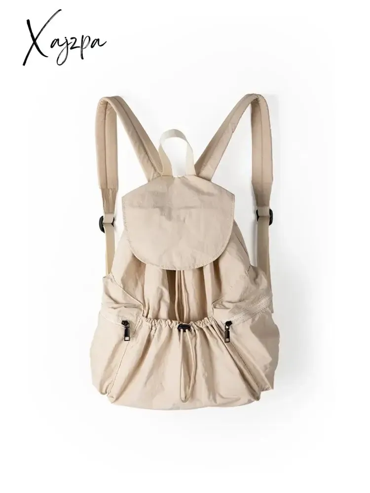 New Backpack Fashion Casual Nylon Cloth Shoulder Bags For Women Light Large Capacity School Bag Designer Luxury Solid Color