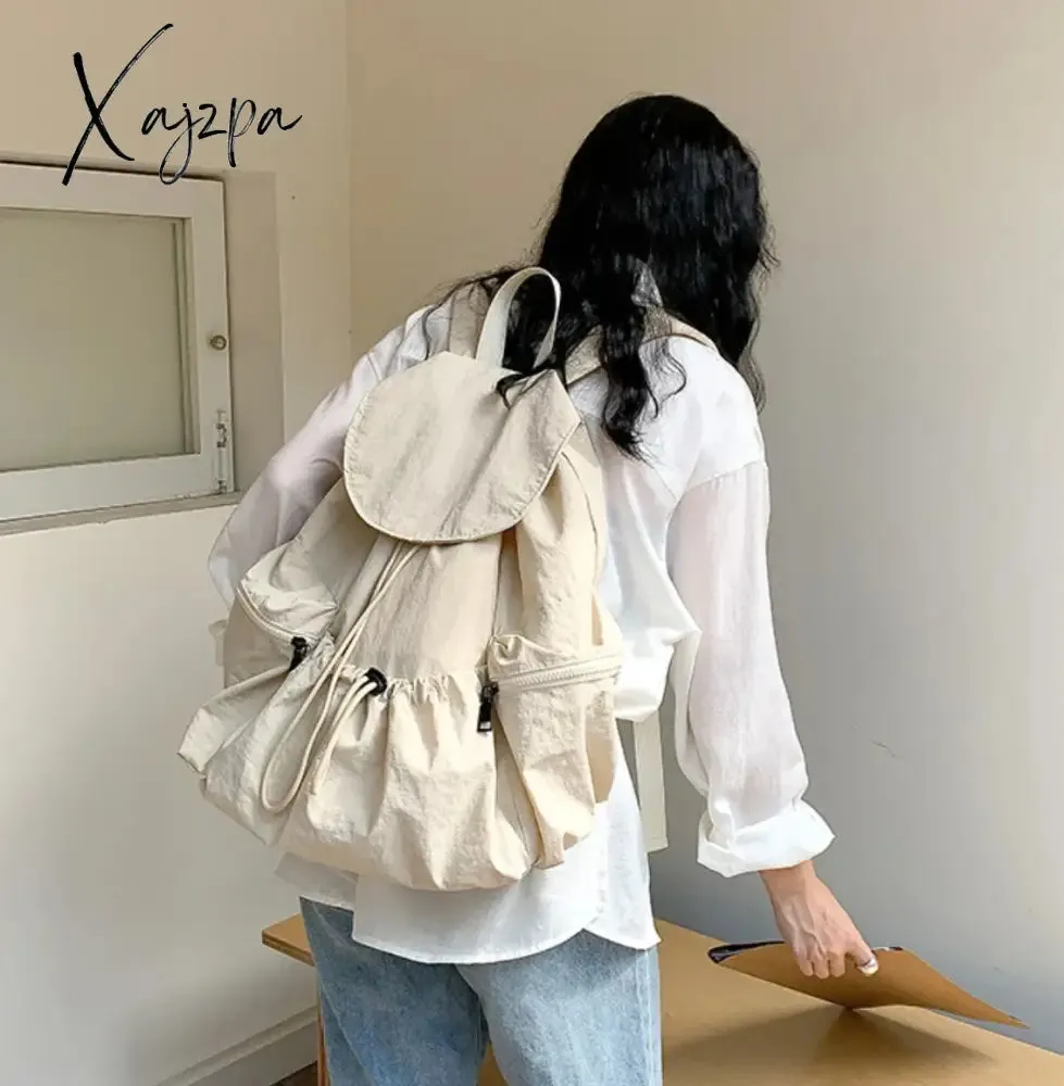 New Backpack Fashion Casual Nylon Cloth Shoulder Bags For Women Light Large Capacity School Bag Designer Luxury Solid Color