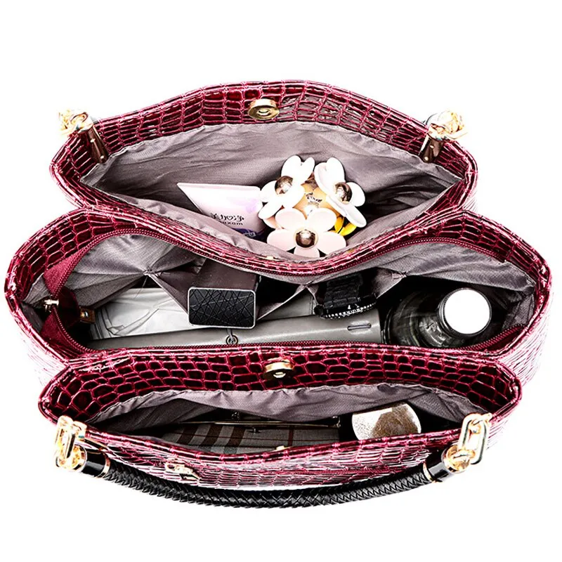 New Crocodile PU Leather Luxury Handbags Women Bags Designer Bags Famous Brand women bags Large Capacity Tote Bags for Women Sac