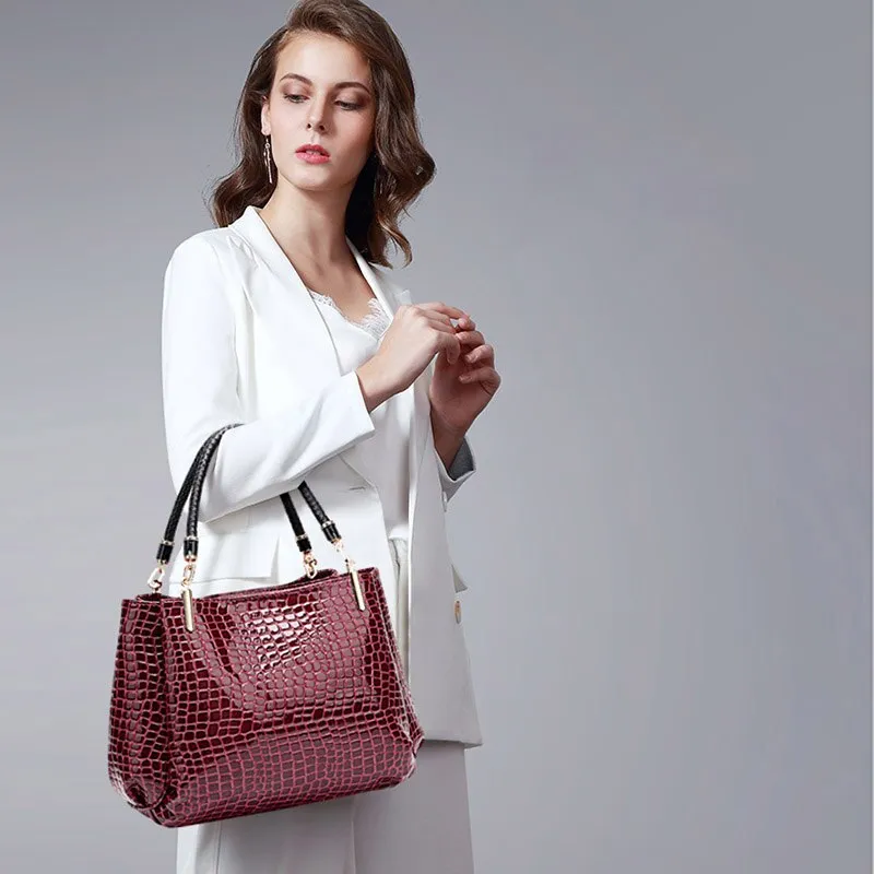 New Crocodile PU Leather Luxury Handbags Women Bags Designer Bags Famous Brand women bags Large Capacity Tote Bags for Women Sac