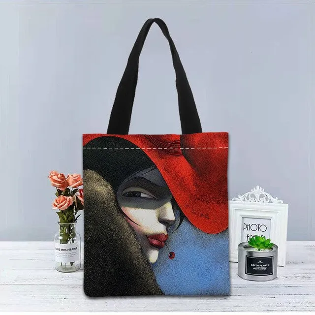 New Custom malika favre sephora printed Handbag canvas tote bags shopping travel Casual Useful Shoulder Bag women bag