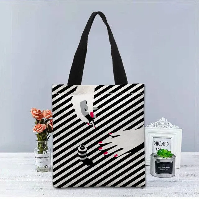 New Custom malika favre sephora printed Handbag canvas tote bags shopping travel Casual Useful Shoulder Bag women bag