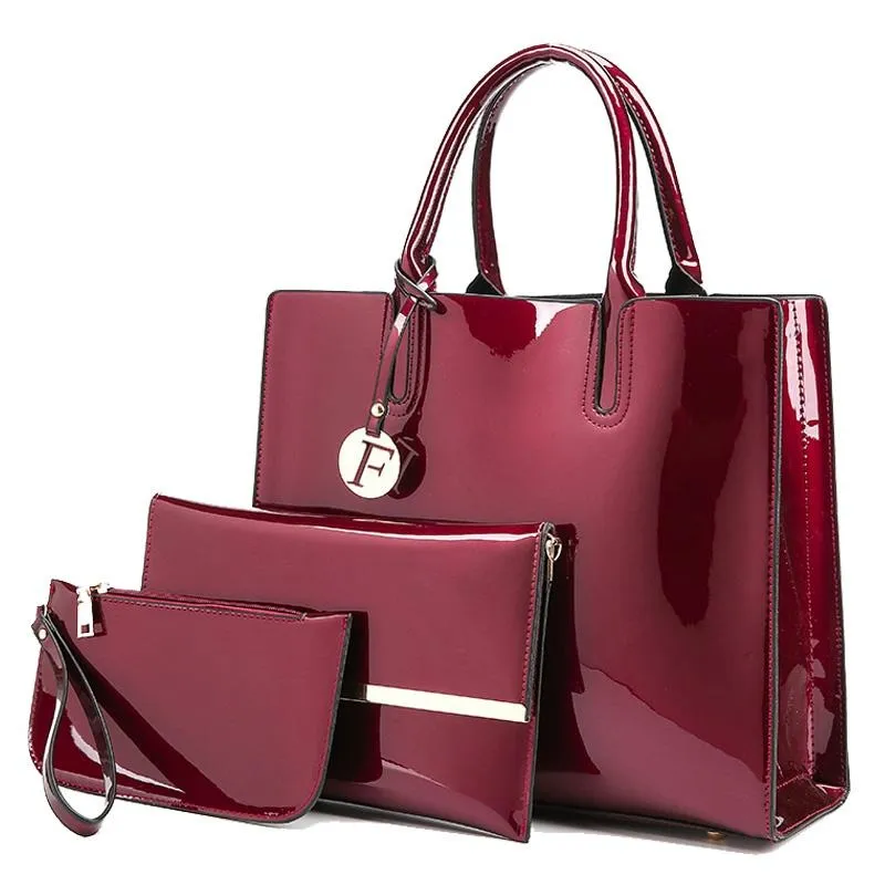 New Luxury Shiny Shoulder & Crossbody Bags, Set of 3