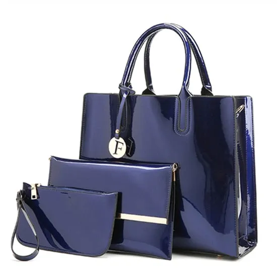 New Luxury Shiny Shoulder & Crossbody Bags, Set of 3