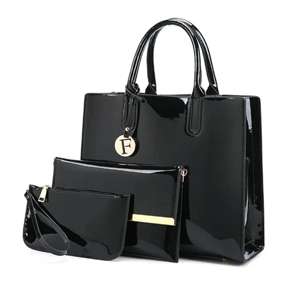 New Luxury Shiny Shoulder & Crossbody Bags, Set of 3