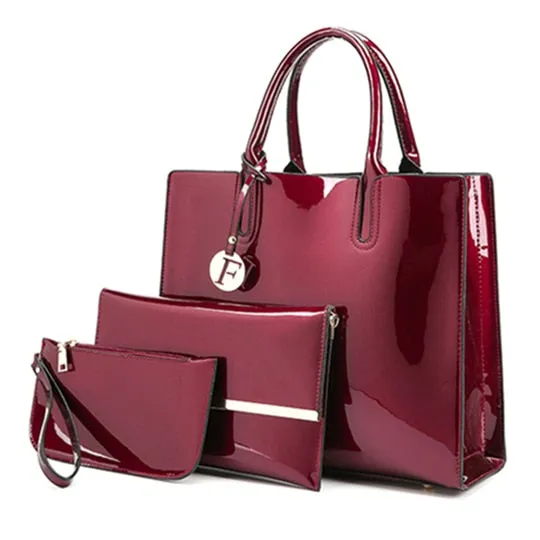 New Luxury Shiny Shoulder & Crossbody Bags, Set of 3