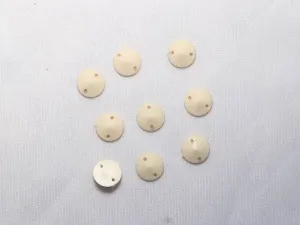 Off White 2 Hole Dyeable Circular Plastic Stones-10 mm