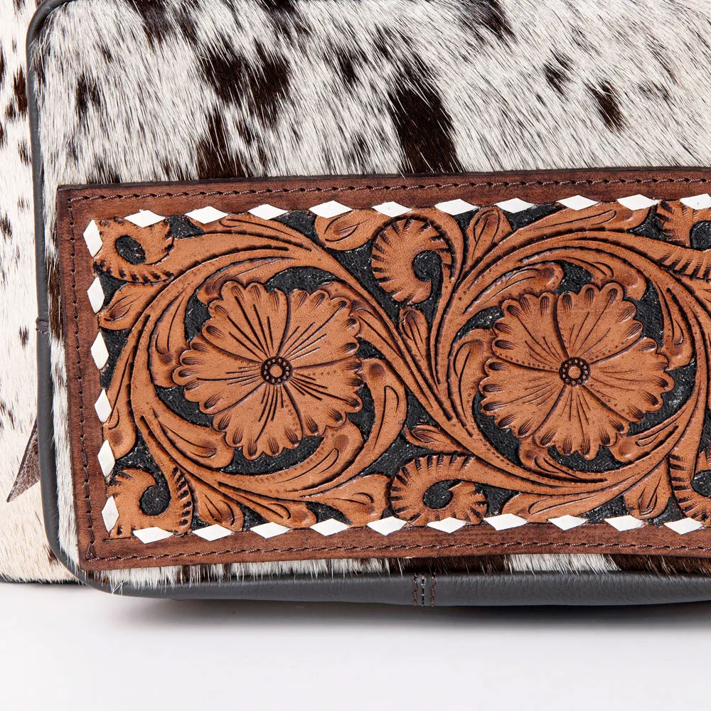 OHLAY KBA123 Backpack Hand Tooled Upcycled Wool Hair-On Genuine Leather women bag western handbag purse