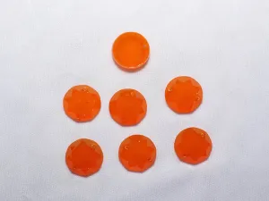 Orange Designer Circular Plastic Stones - 18 mm