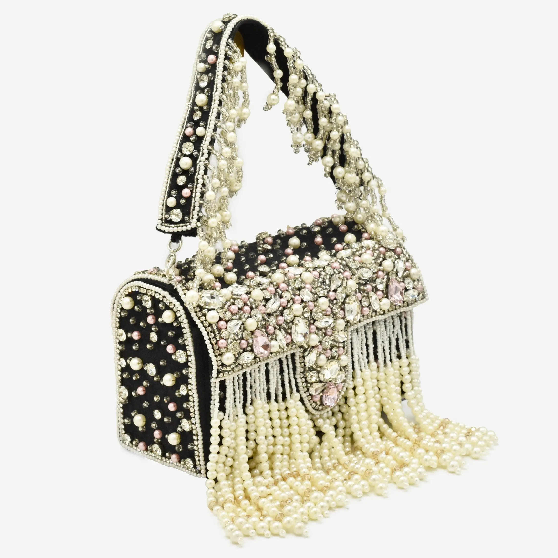 Pearl Boxed Flap Clutch