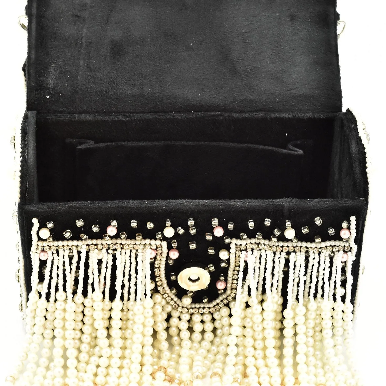 Pearl Boxed Flap Clutch