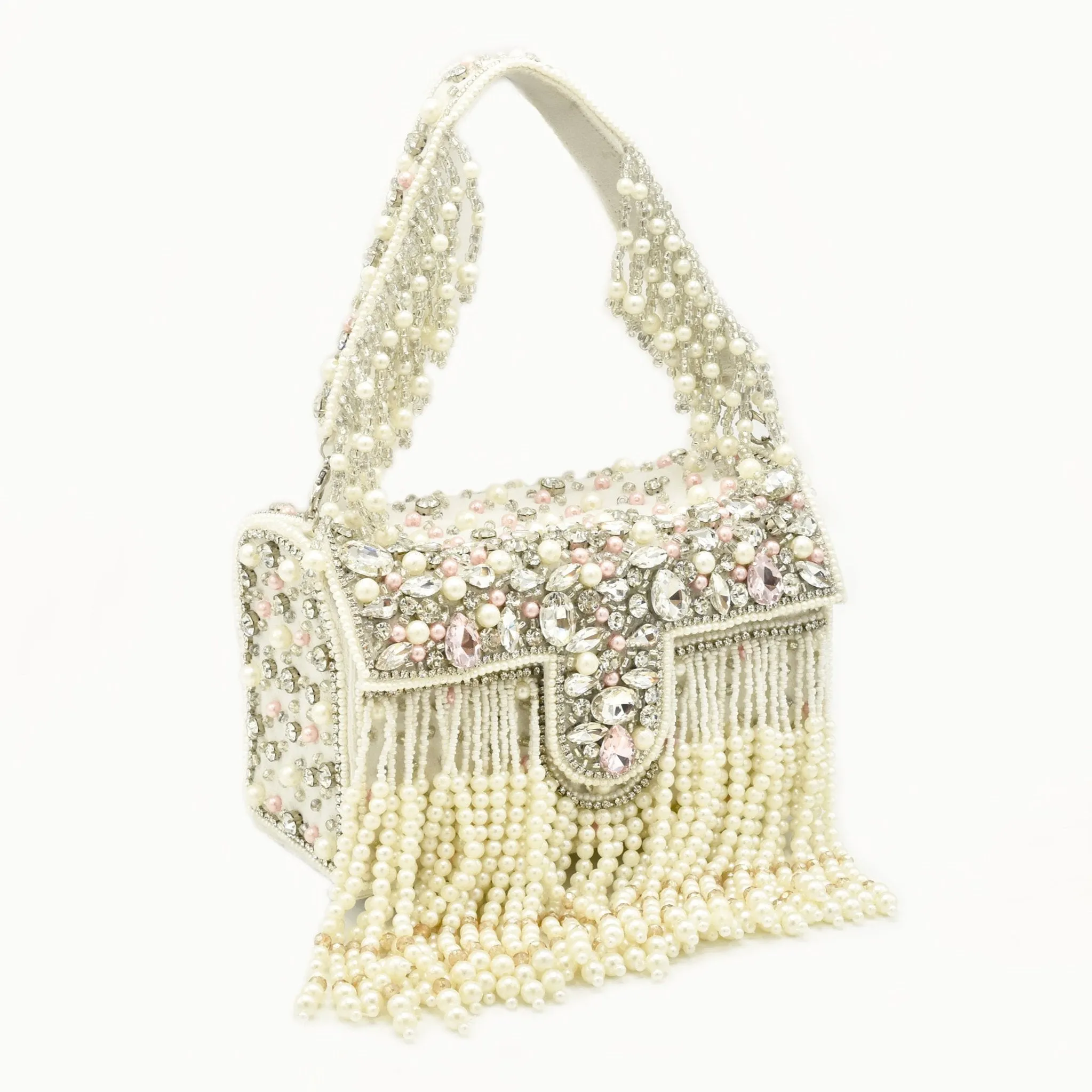 Pearl Boxed Flap Clutch