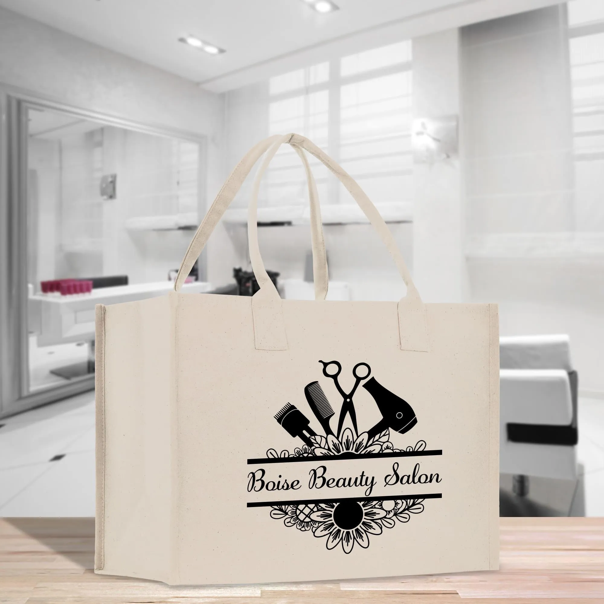 Personalized Hair Stylist Custom Cotton Canvas Tote Bag Hairdresser Gift Bag Beauty Salon Bag Stylist Supply Bag Barber Gift (HRST1011)