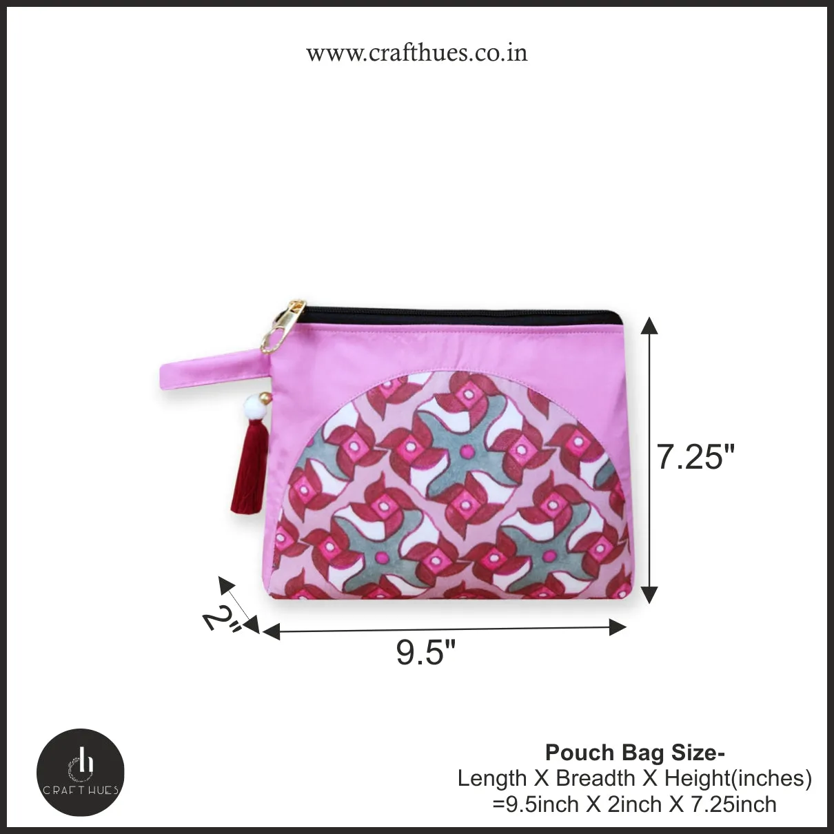 Pink Pin Wheel Kollam Tote/Pouch Combo