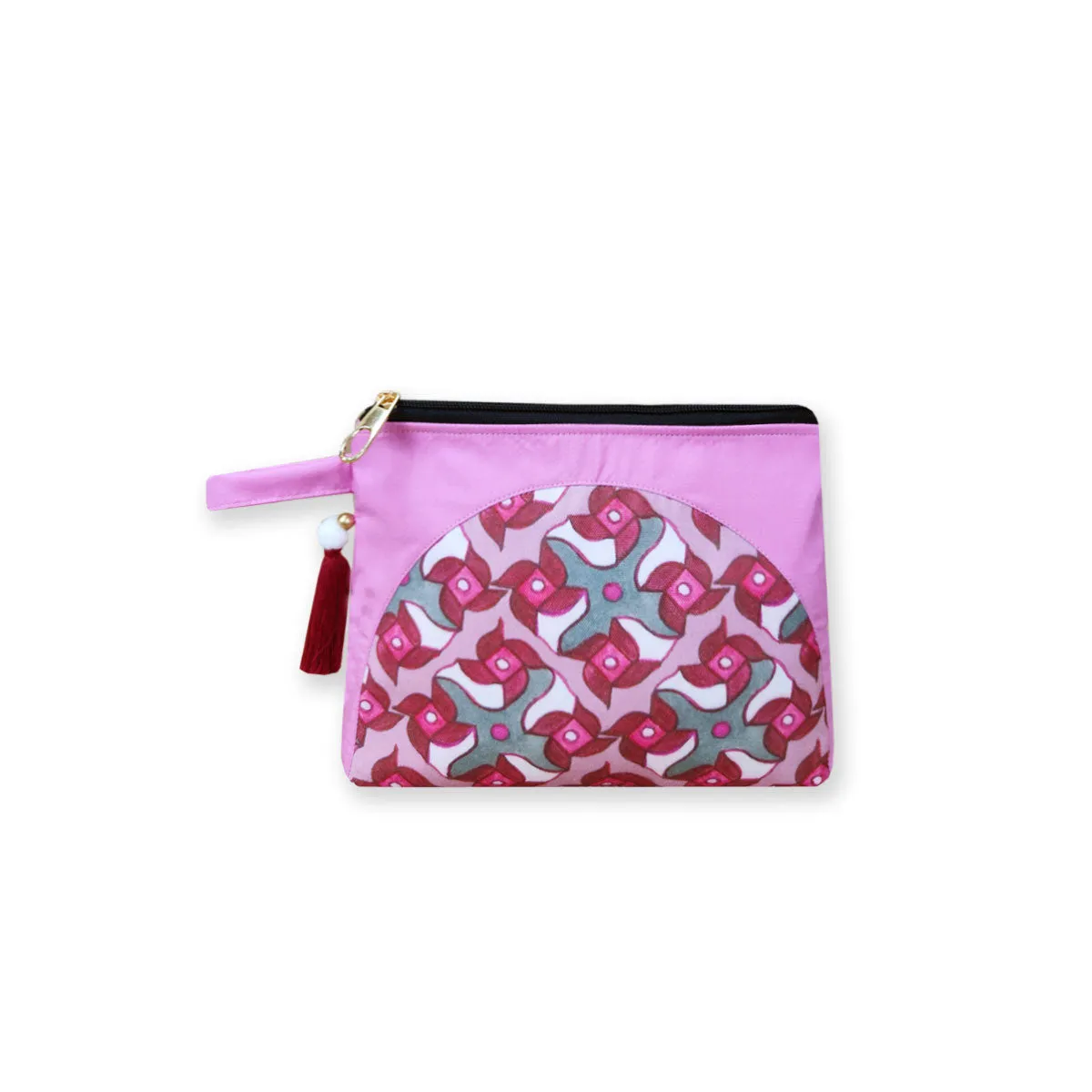 Pink Pin Wheel Kollam Tote/Pouch Combo