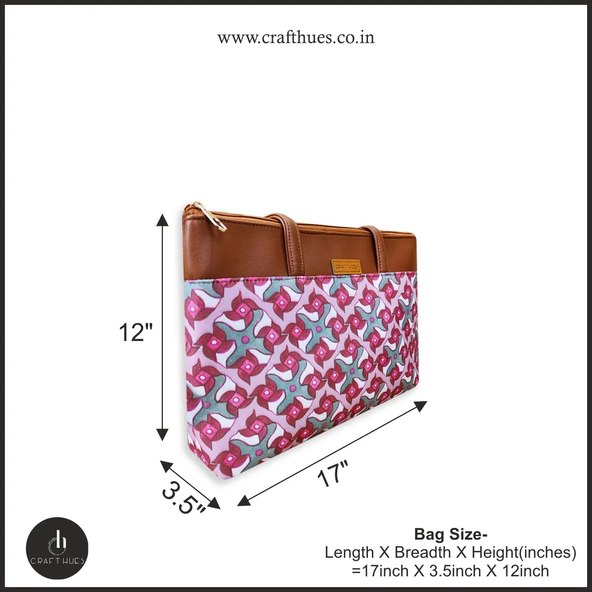 Pink Pin Wheel Kollam Tote/Pouch Combo
