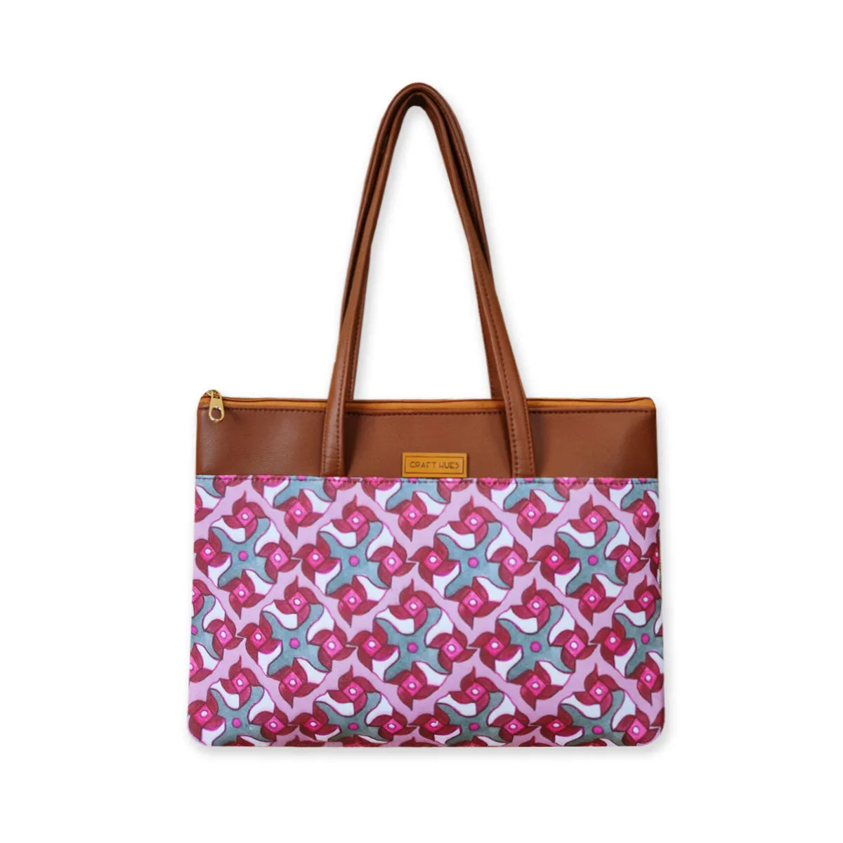 Pink Pin Wheel Kollam Tote/Pouch Combo