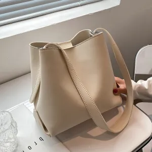 PU Leather Women Bucket Shoulder Bag 2021 Brand Luxury Solid Color ladies Handbags Casual Female Crossbody bags bolsas totes