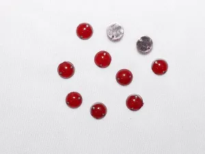 Red Circular Plastic Stones -8 mm