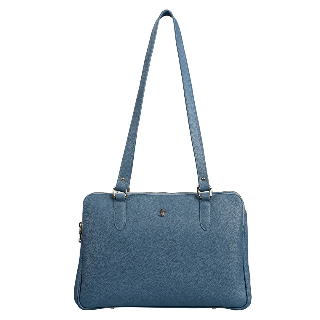 Rocha Genuine Soft Leather Handbags for Women | Sling Soft Leather Bag for Ladies | Tote Bags for Office | Color - Sky Blue