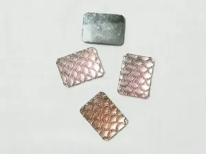 Rose Pink Designer Rectangle Plastic Stones -27x38 mm
