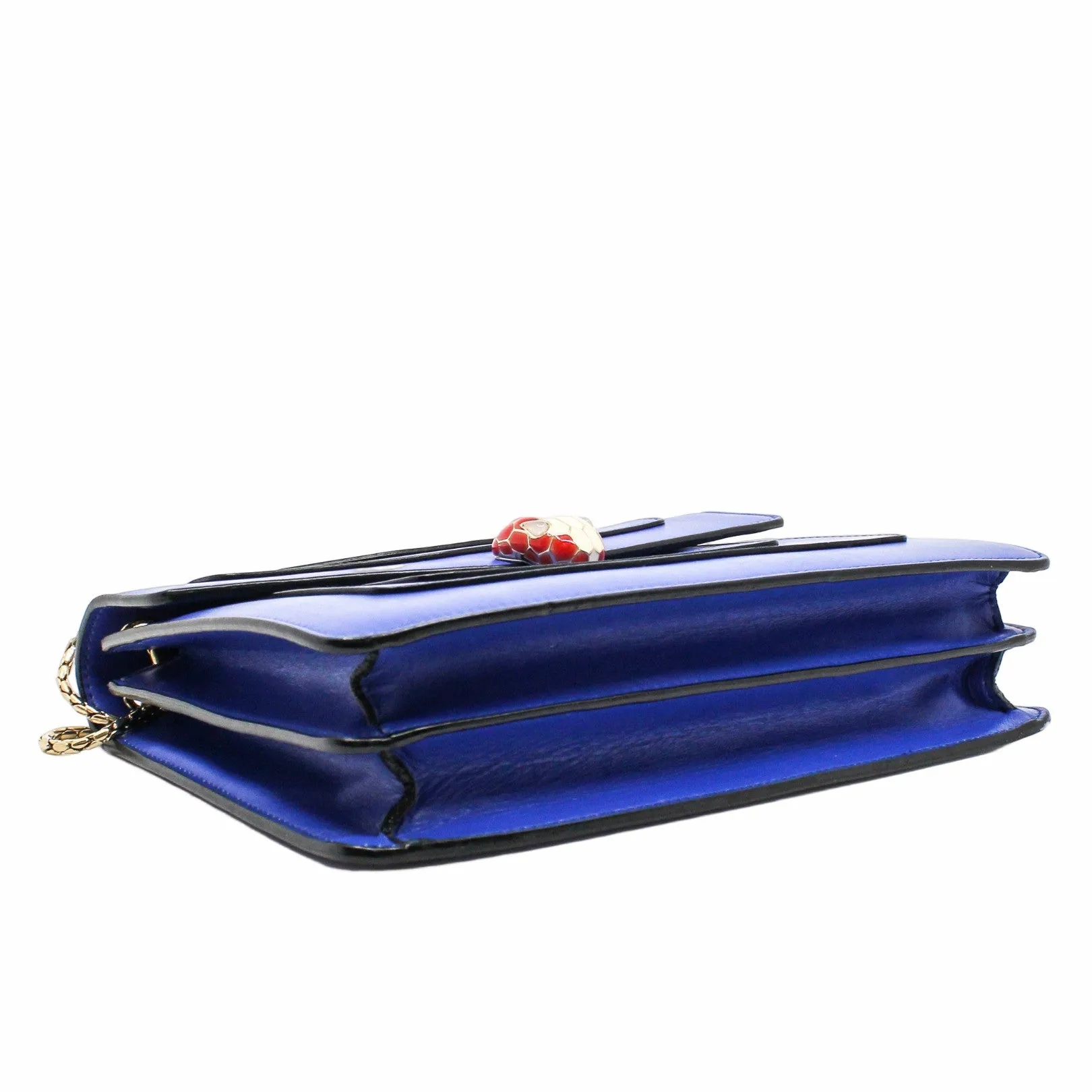 SERPENTI DOUBLE FLAP CHAIN BAG BLUE GHW