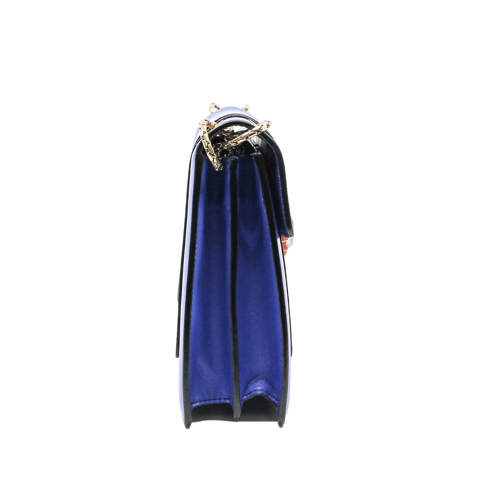 SERPENTI DOUBLE FLAP CHAIN BAG BLUE GHW