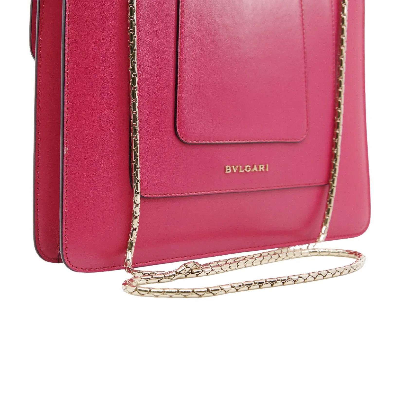 Serpenti Forever Square Shoulder Bag Leather pink
